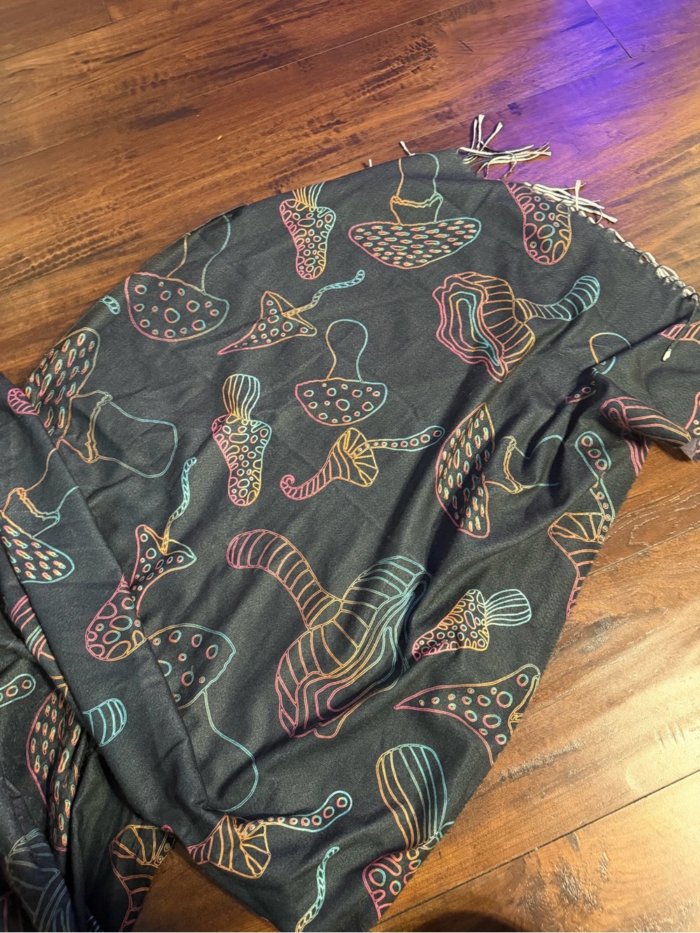 Kids Black Mushroom-Print Top
